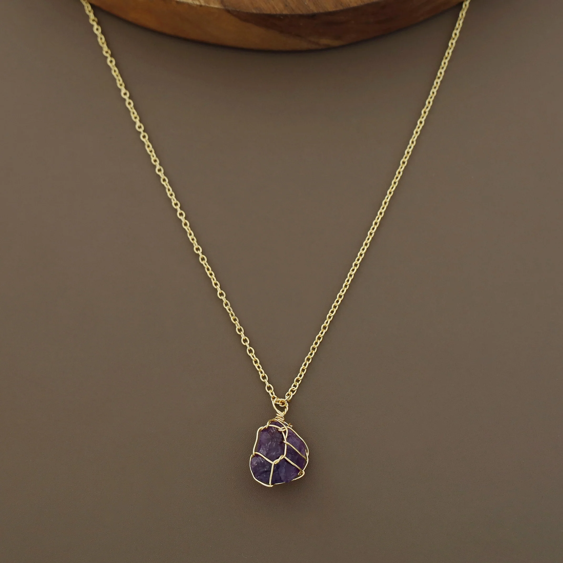 Nancy Golden Binded Raw Stone Neckpiece - Image 4