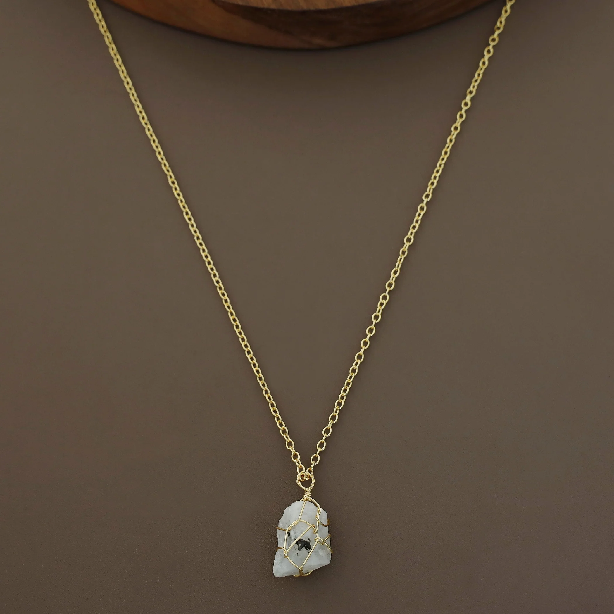 Nancy Golden Binded Raw Stone Neckpiece - Image 8