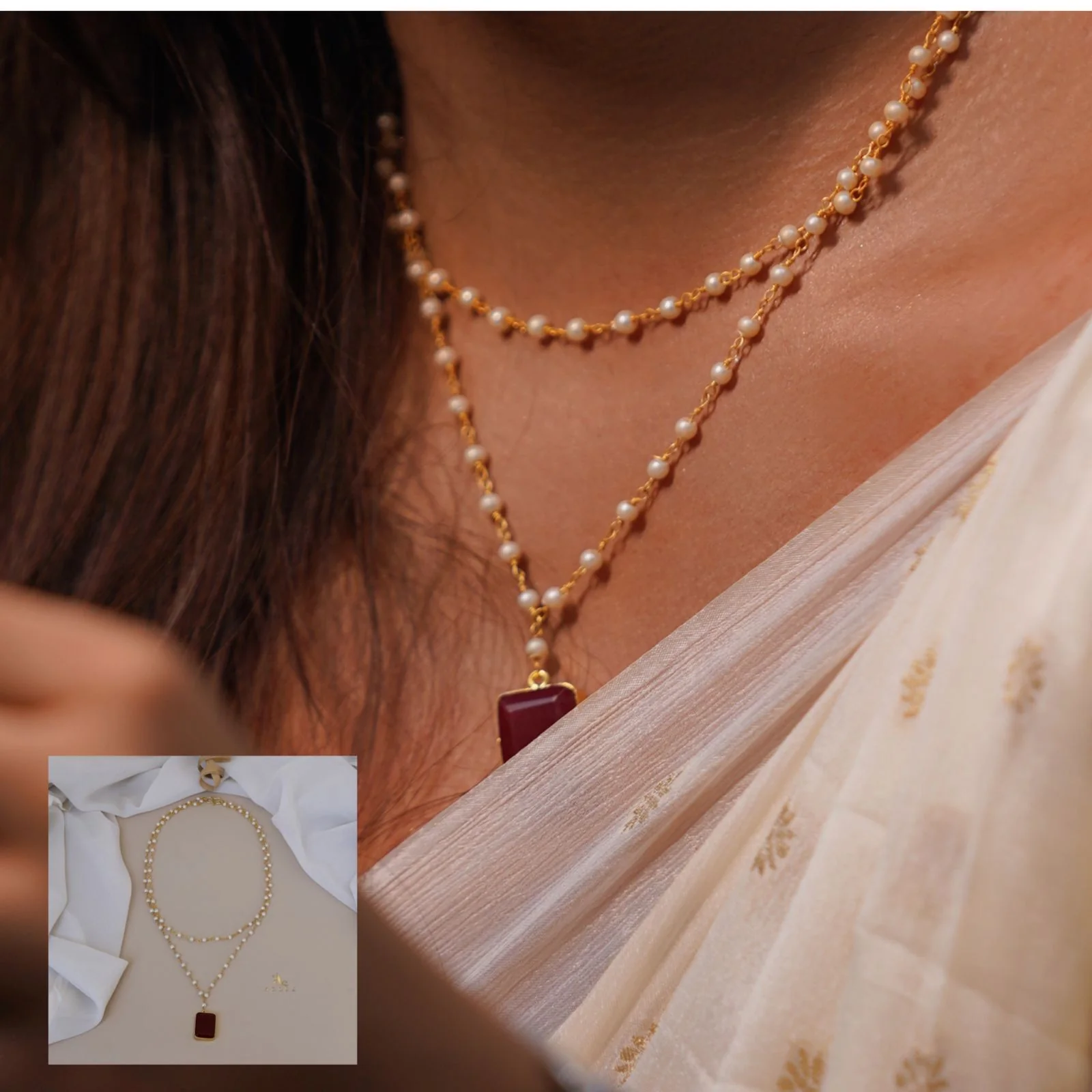 Nasmiya 2 Layer Neckpiece - Image 2