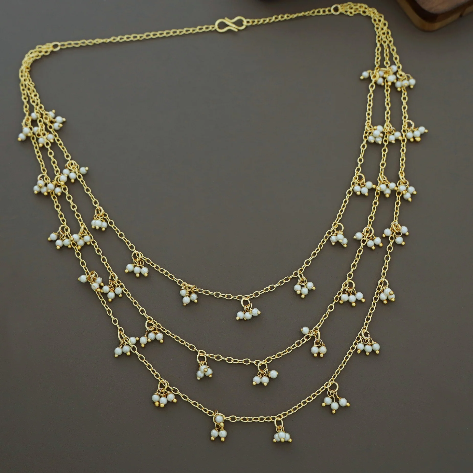 Nataliya 3 Layer Pearl Neckpiece - Image 4