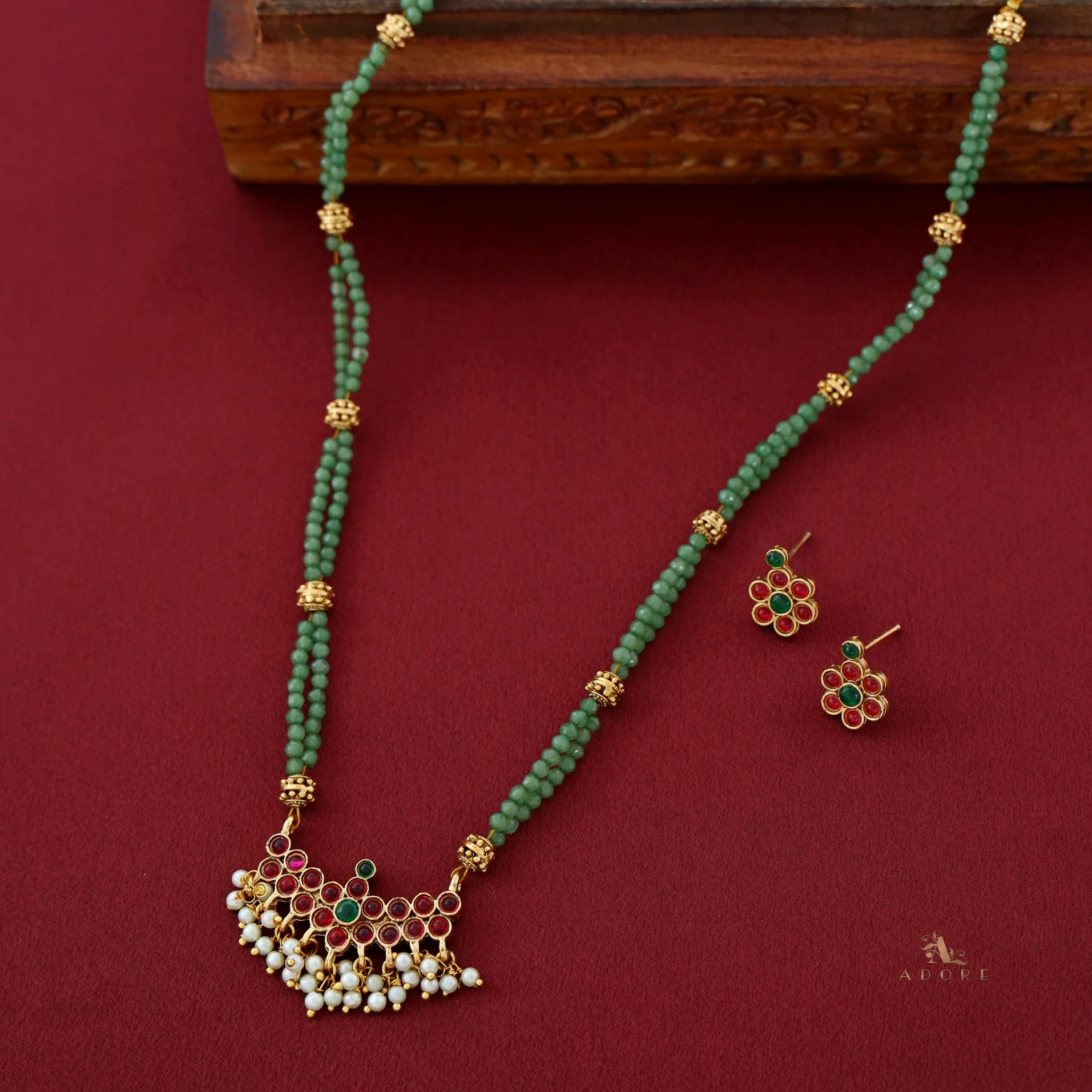 Natasha Reversible Neckpiece With Earrings - Image 2