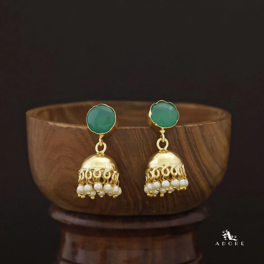 Nayeli Golden Pearl Jhumka - Image 15