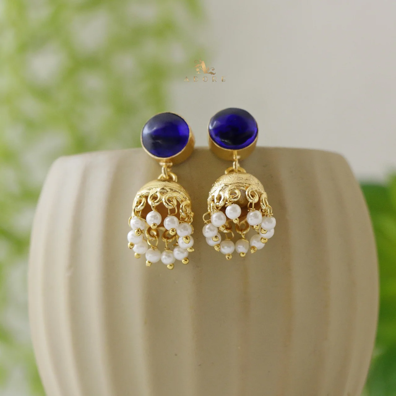 Nayeli Golden Pearl Jhumka - Image 17
