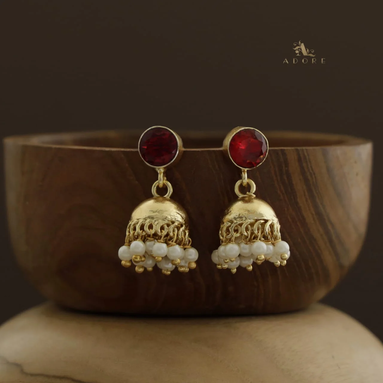 Nayeli Golden Pearl Jhumka - Image 18