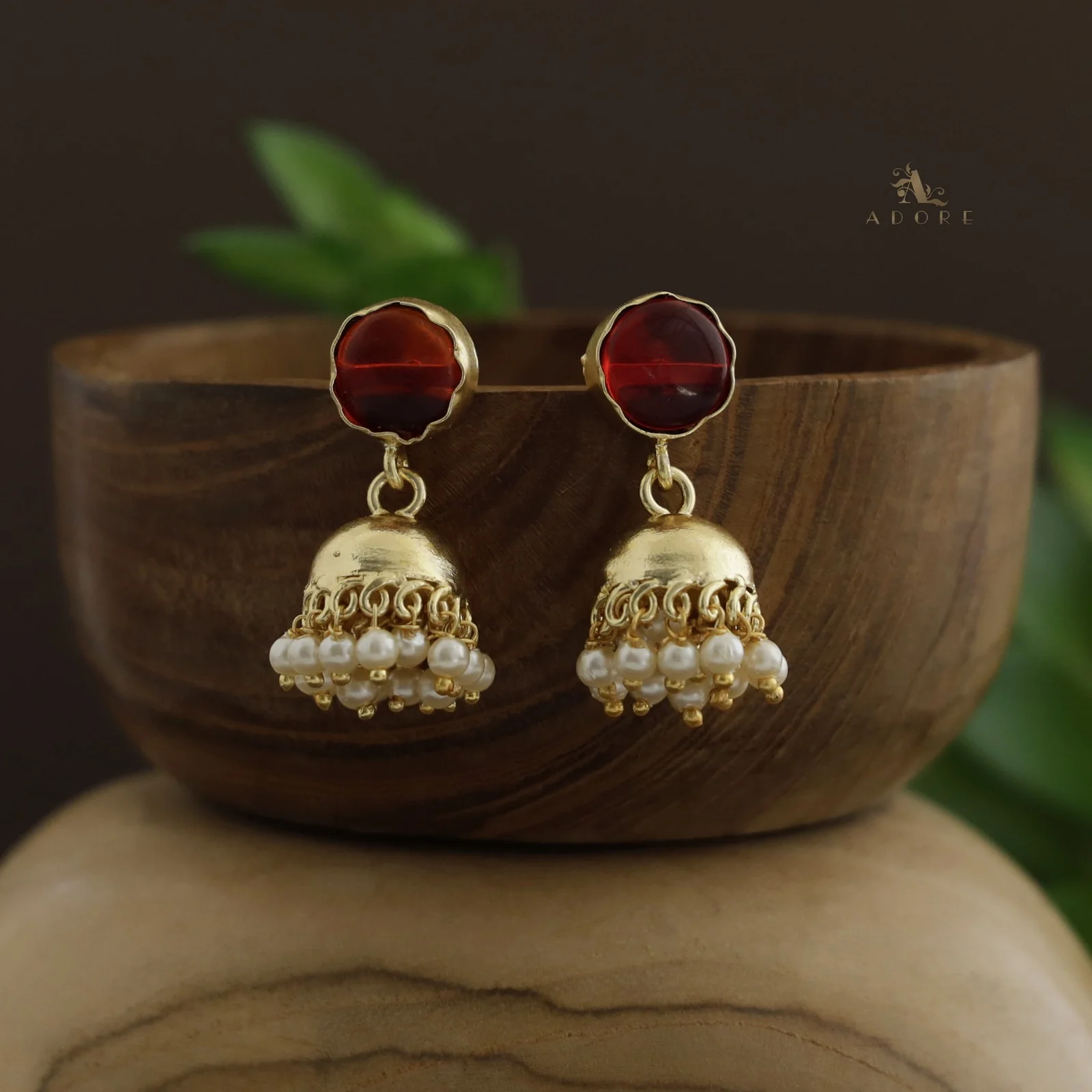 Nayeli Golden Pearl Jhumka - Image 20