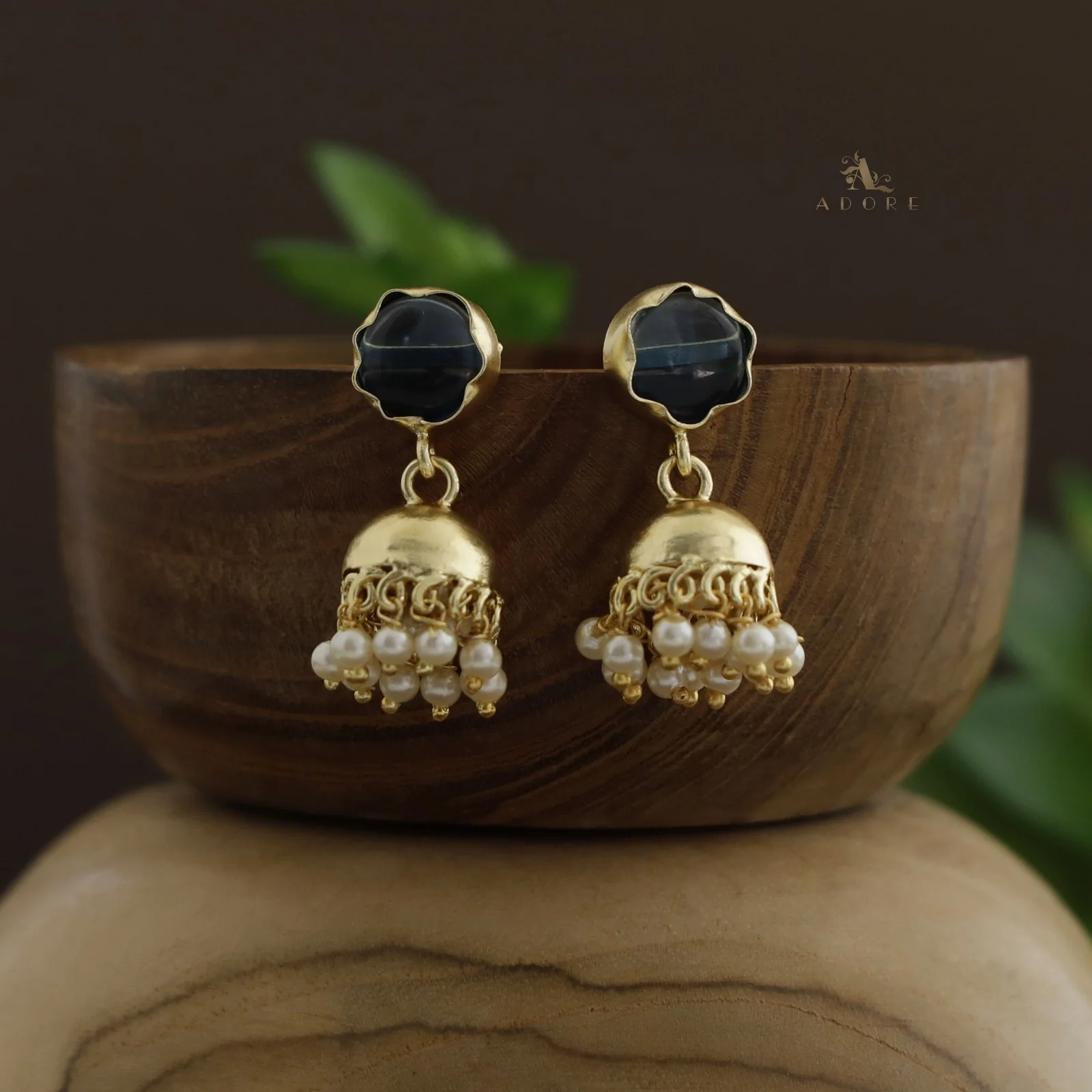 Nayeli Golden Pearl Jhumka - Image 33