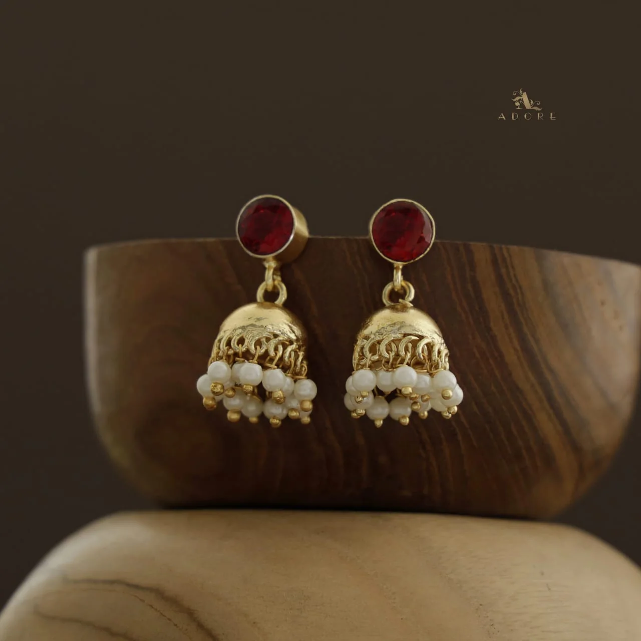 Nayeli Golden Pearl Jhumka - Image 37