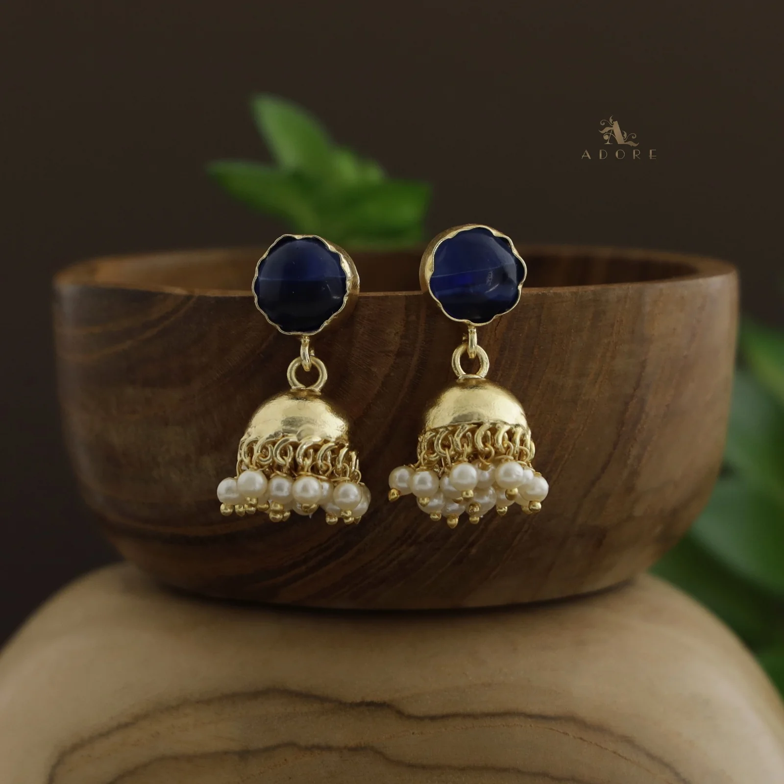 Nayeli Golden Pearl Jhumka - Image 4