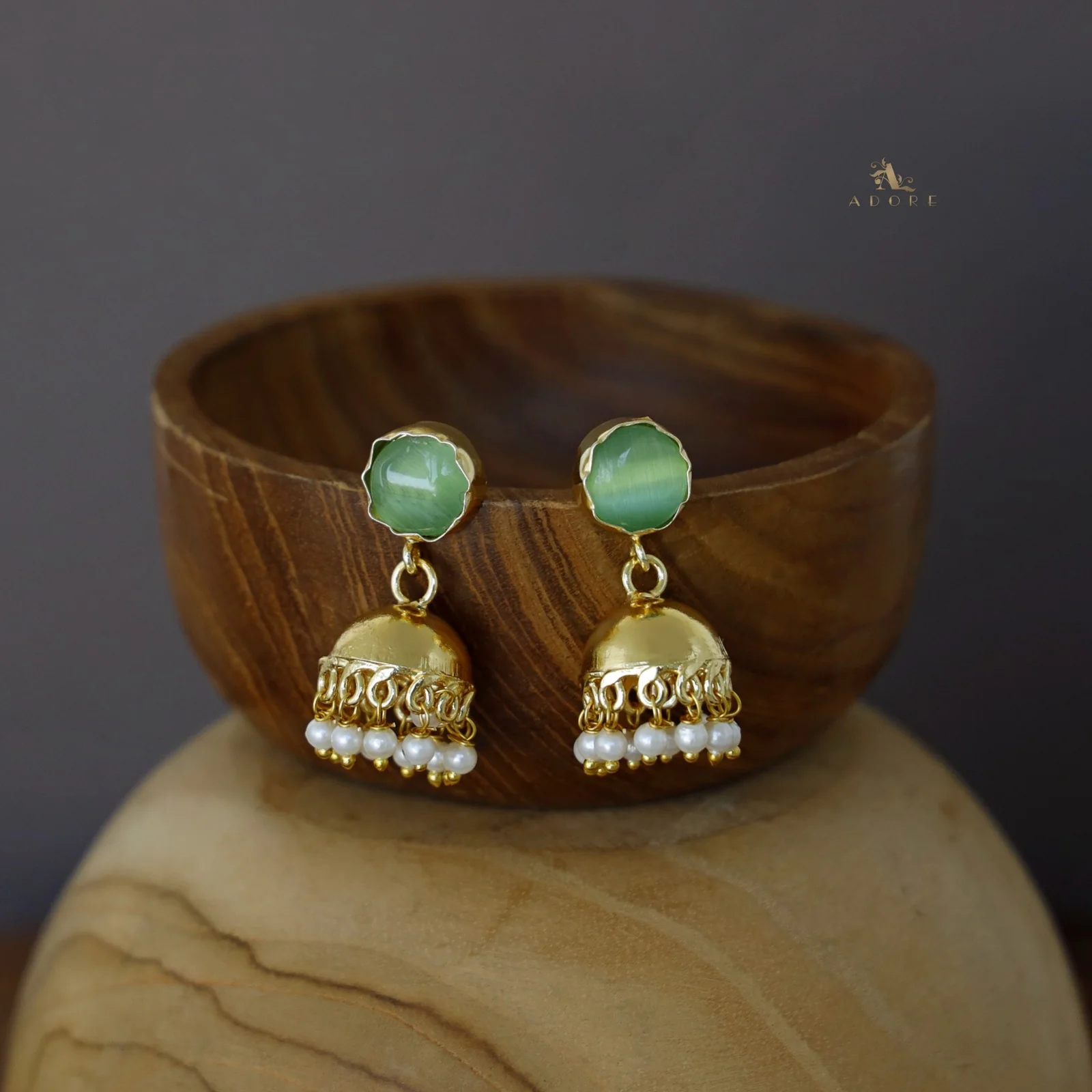 Nayeli Golden Pearl Jhumka - Image 40