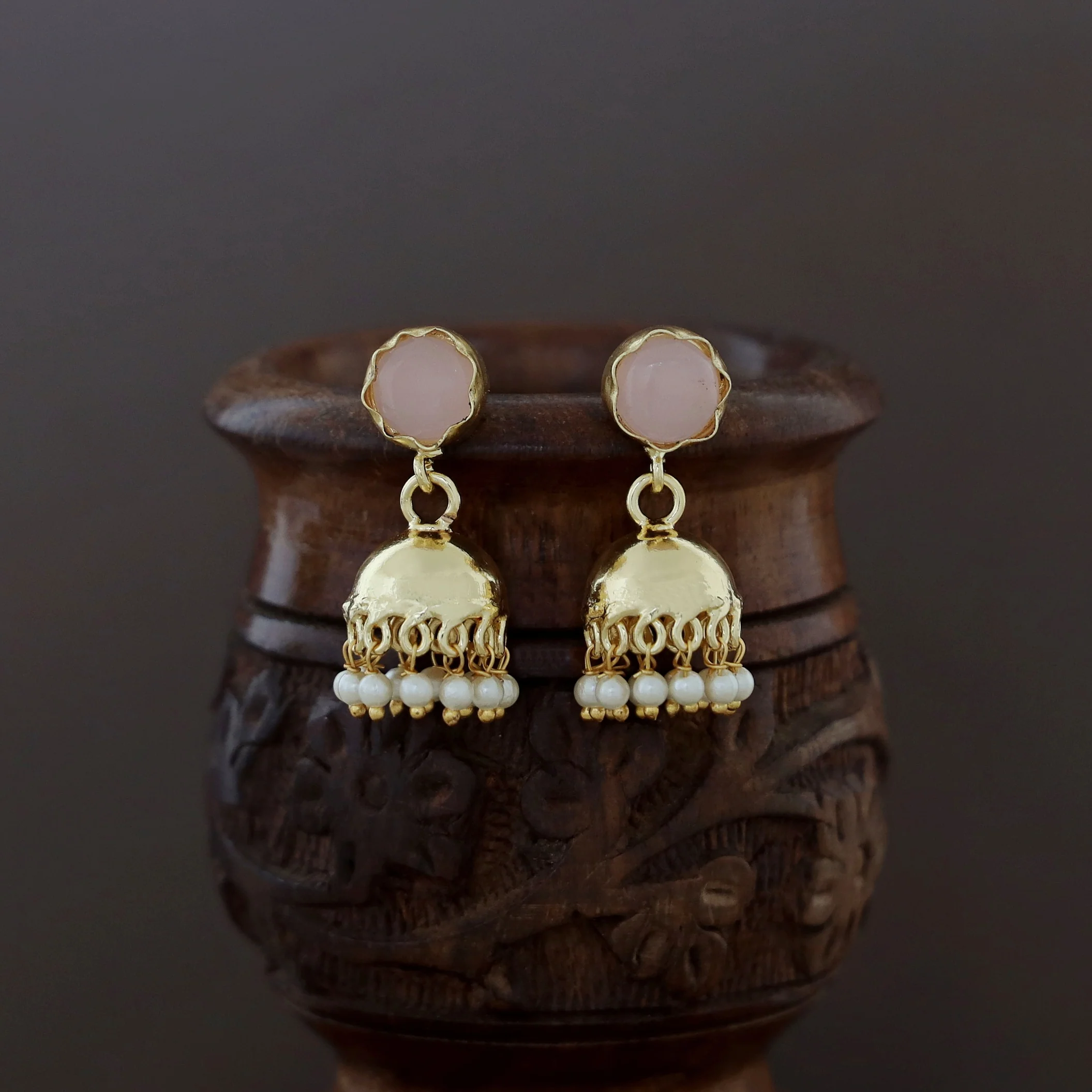 Nayeli Golden Pearl Jhumka - Image 50