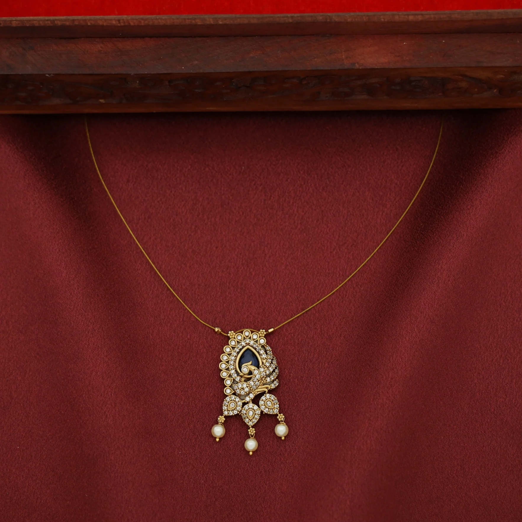 Nayomi AD Stone Mayura Pearl String Neckpiece - Image 5