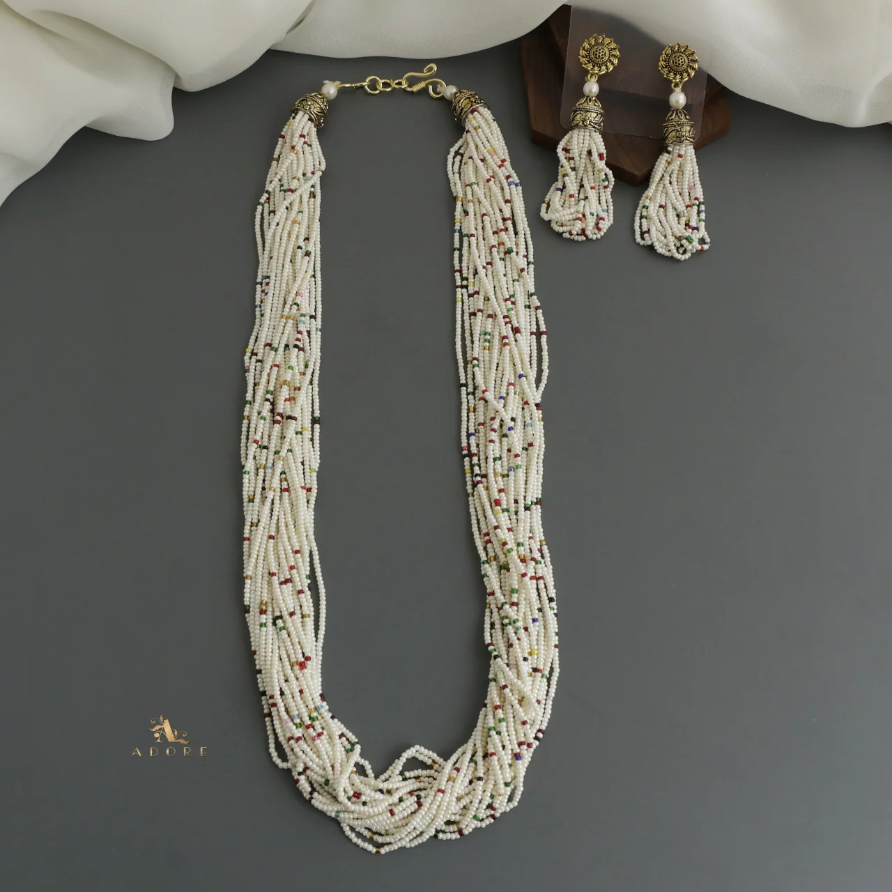 Nishka Long Neckpiece With Earring - Image 5