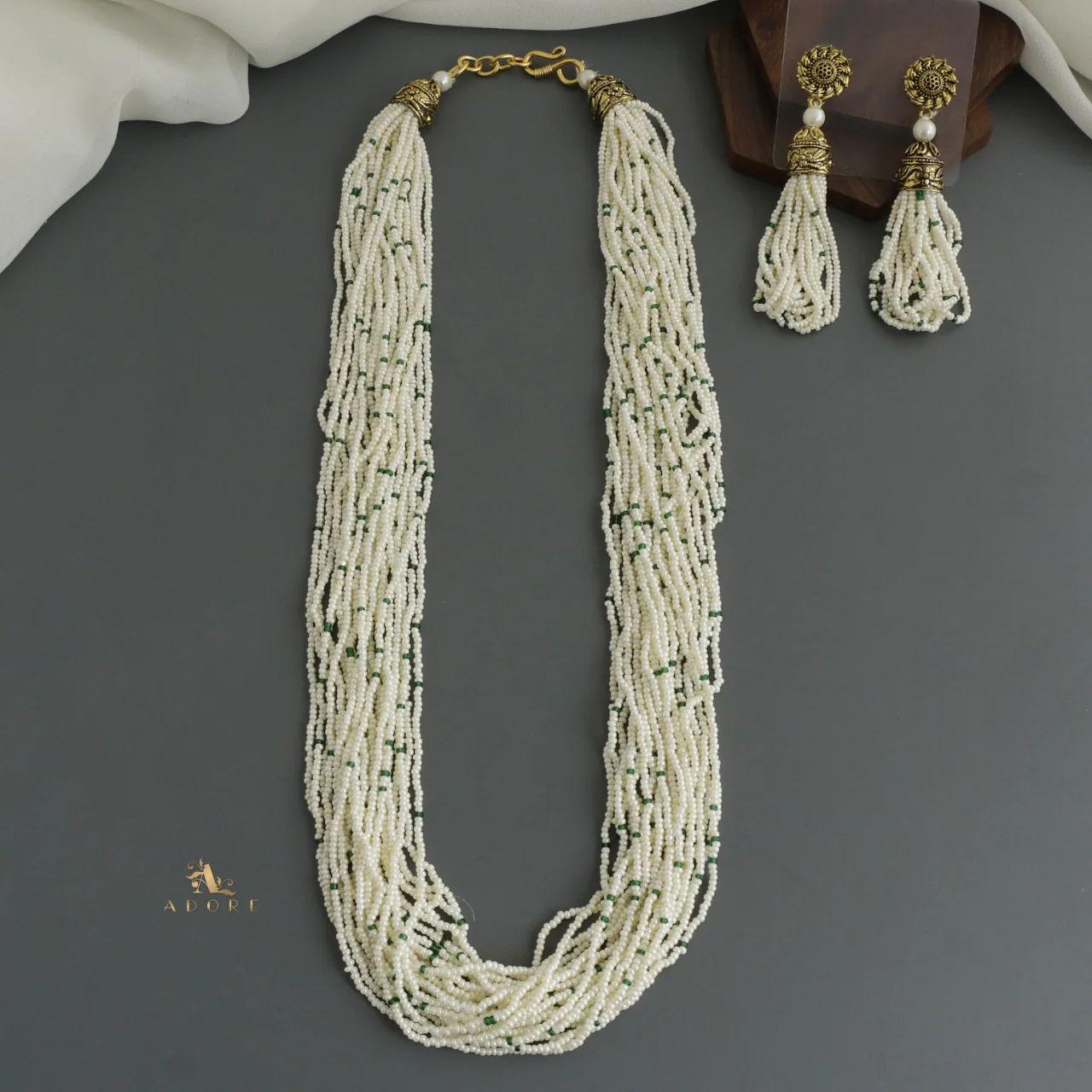 Nishka Long Neckpiece With Earring - Image 7