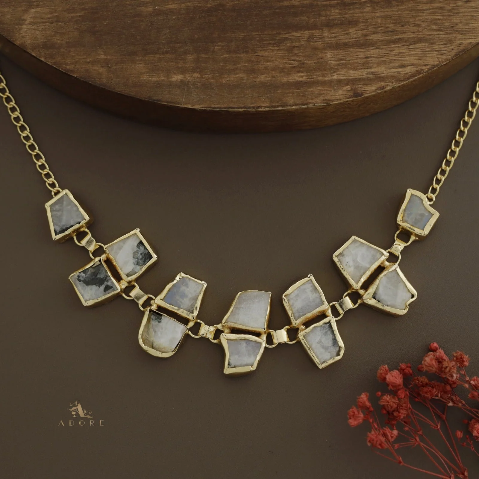 Nehara Twin Raw Stone Short Neckpiece / Choker - Image 11