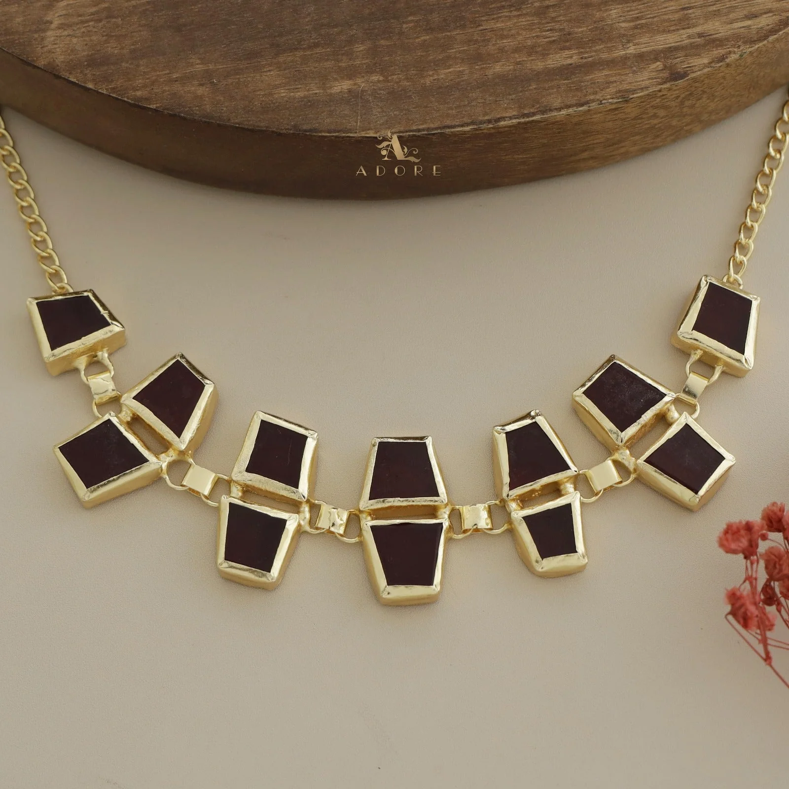 Nehara Twin Raw Stone Short Neckpiece / Choker - Image 4