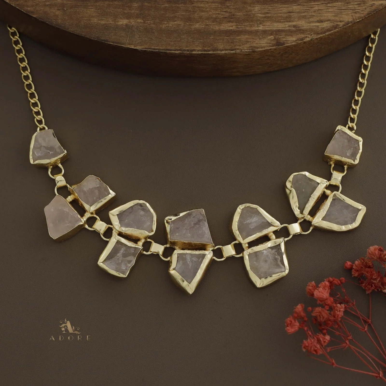 Nehara Twin Raw Stone Short Neckpiece / Choker - Image 5