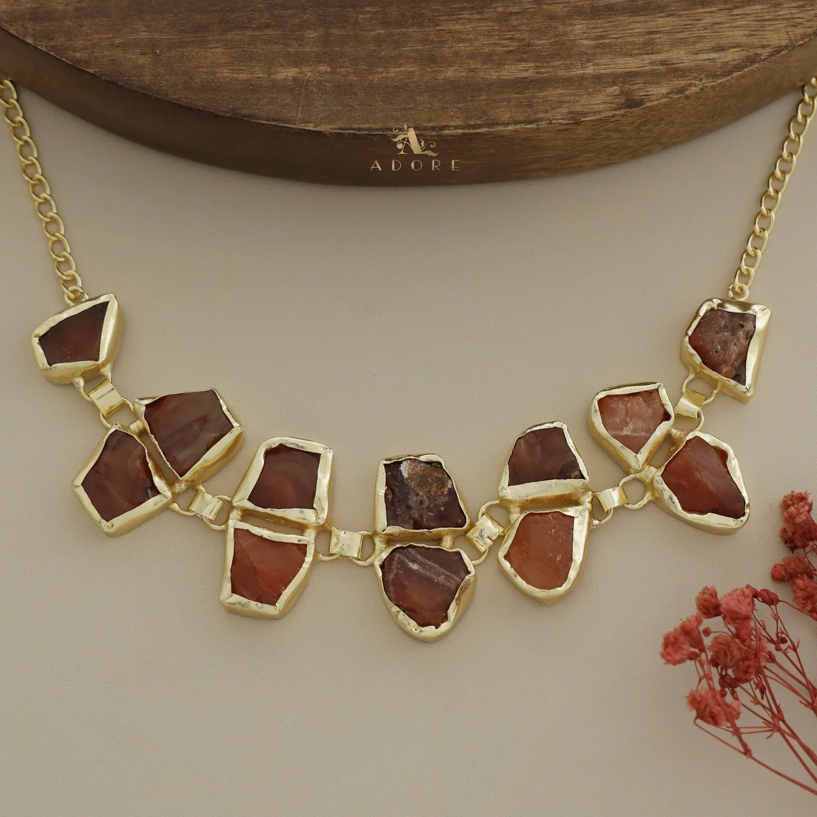 Nehara Twin Raw Stone Short Neckpiece / Choker - Image 6
