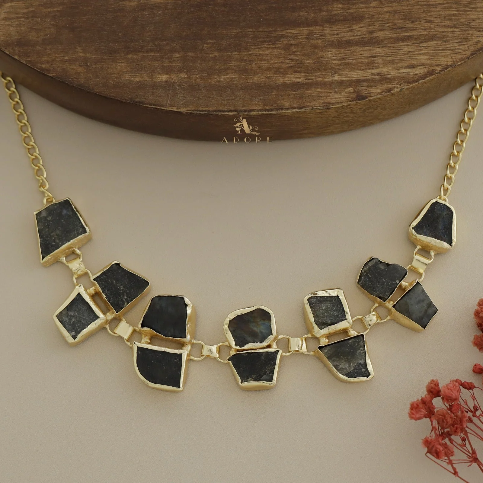 Nehara Twin Raw Stone Short Neckpiece / Choker - Image 7