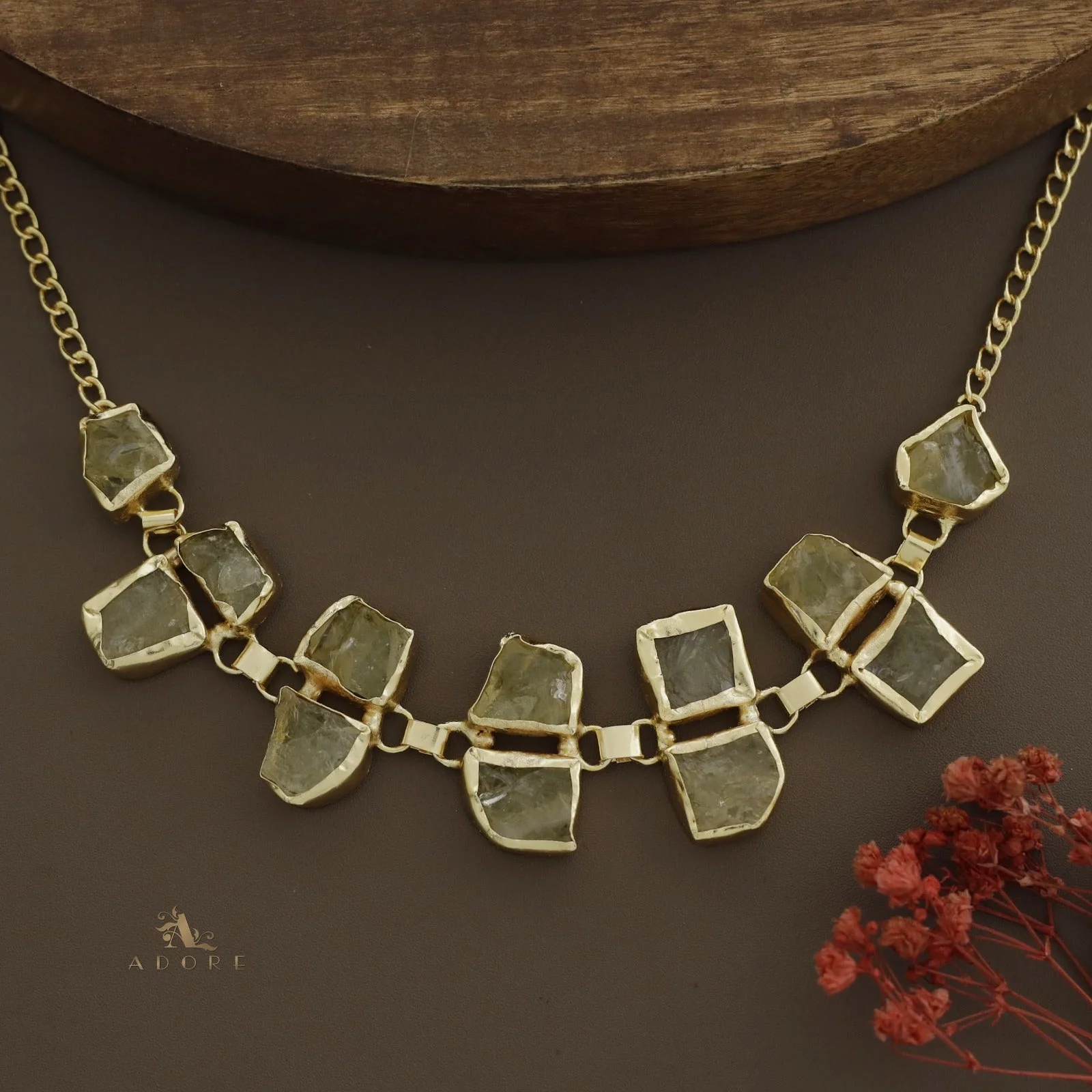 Nehara Twin Raw Stone Short Neckpiece / Choker - Image 8