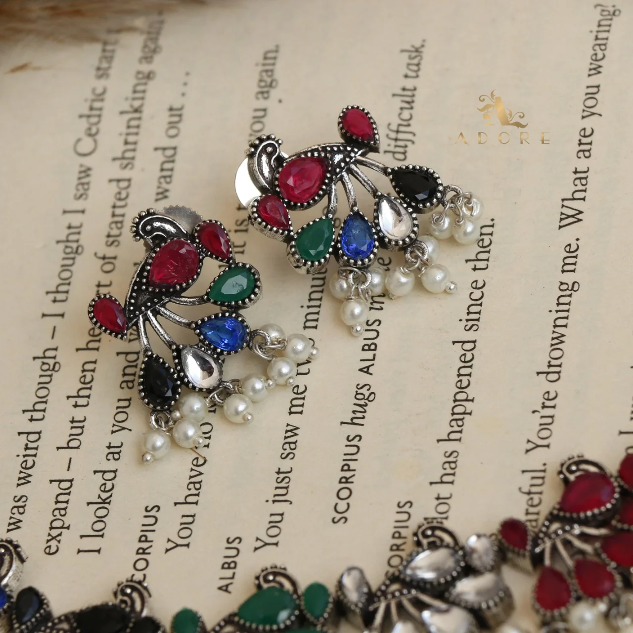 Nemali Peacock Neckpiece With Earring (Colour Option) - Image 4