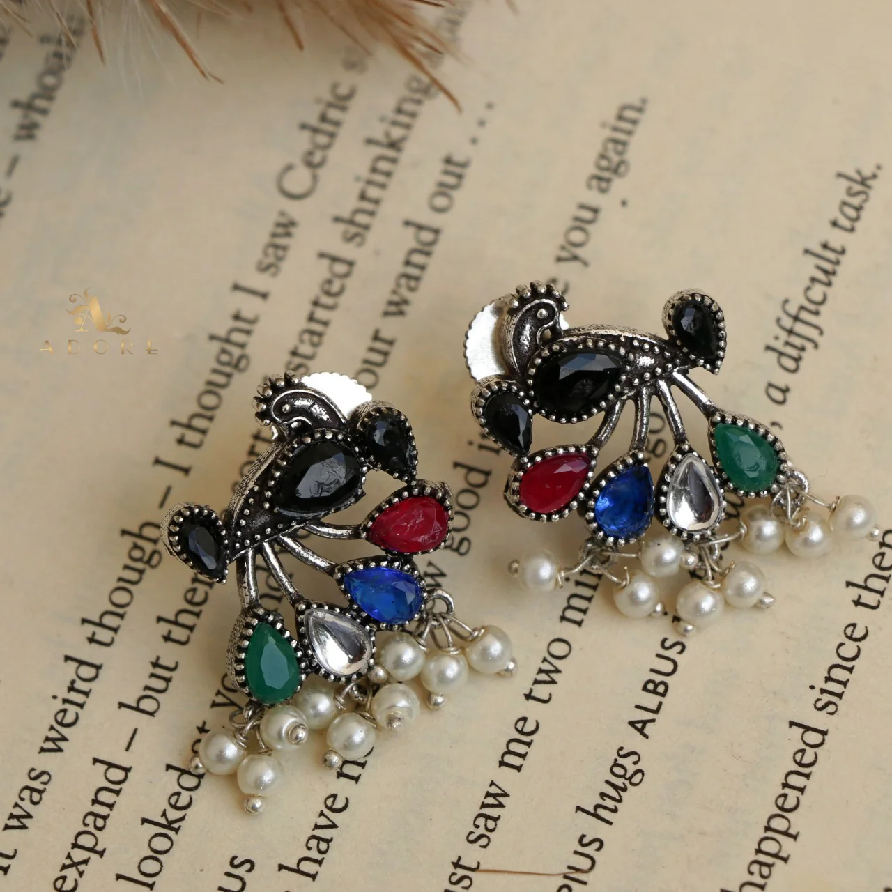 Nemali Peacock Neckpiece With Earring (Colour Option) - Image 6