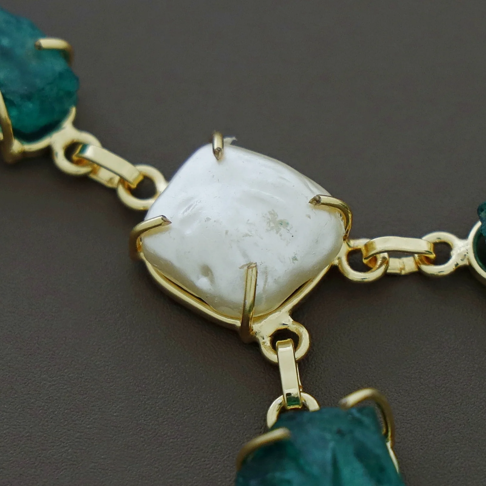 Nessa Claw Baroque + Dyed + Raw Stone Neckpiece - Image 4