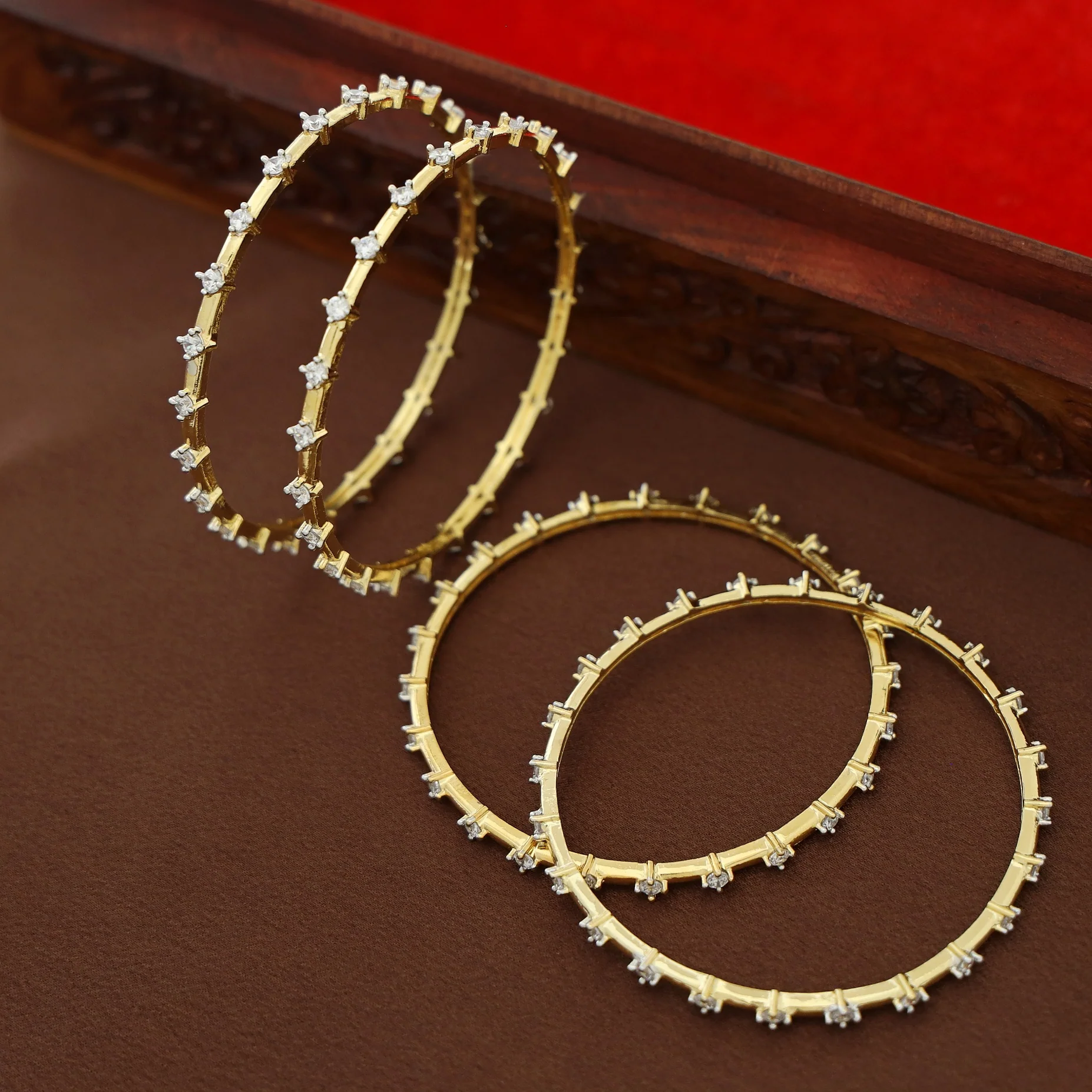 Premium Nimika Stone Bangle ( Set Of 4 ) - Image 3