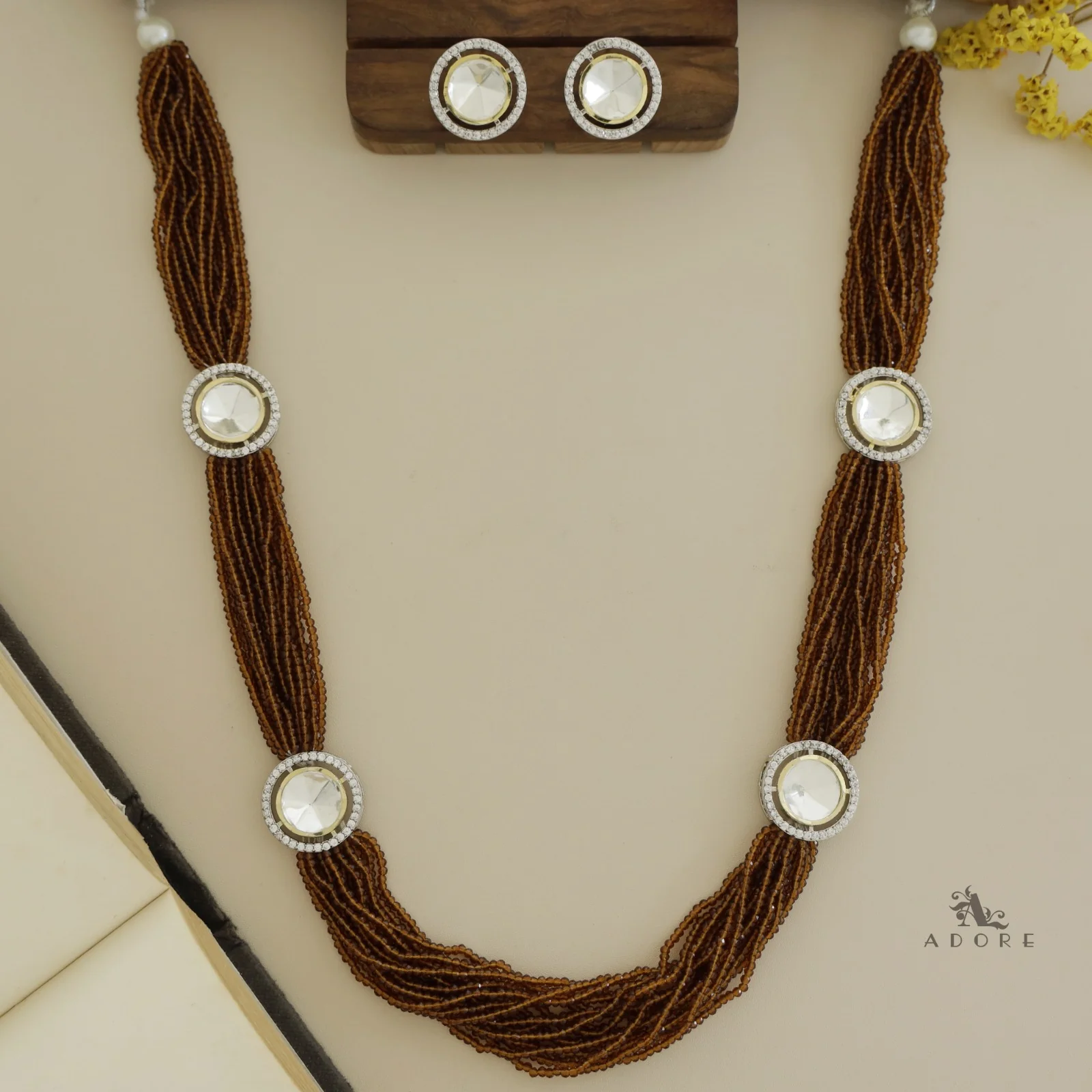 Nishtha Polki Kundan Neckpiece With Earring - Image 10