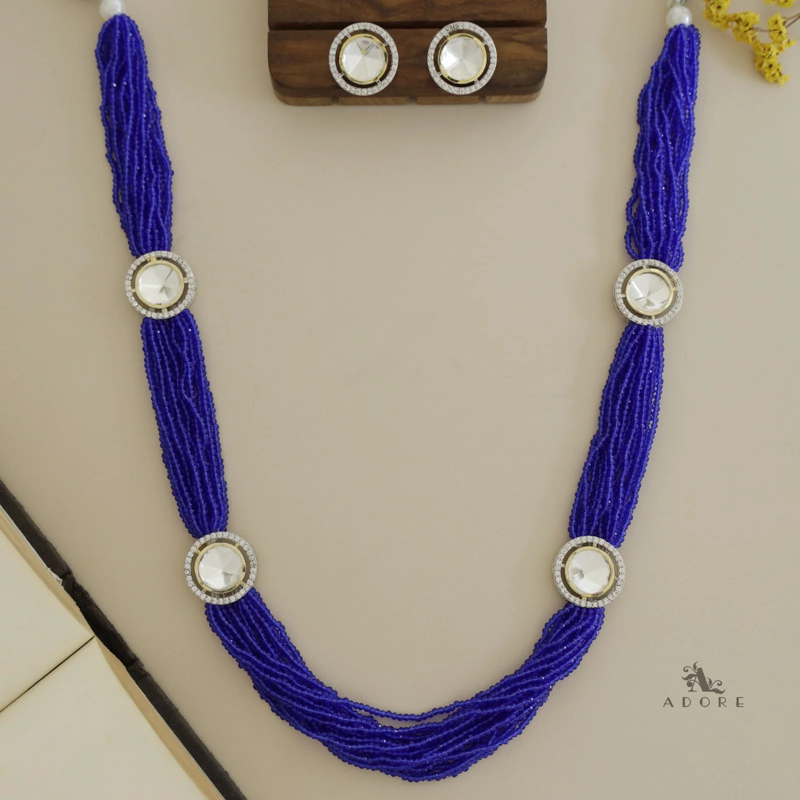 Nishtha Polki Kundan Neckpiece With Earring - Image 11