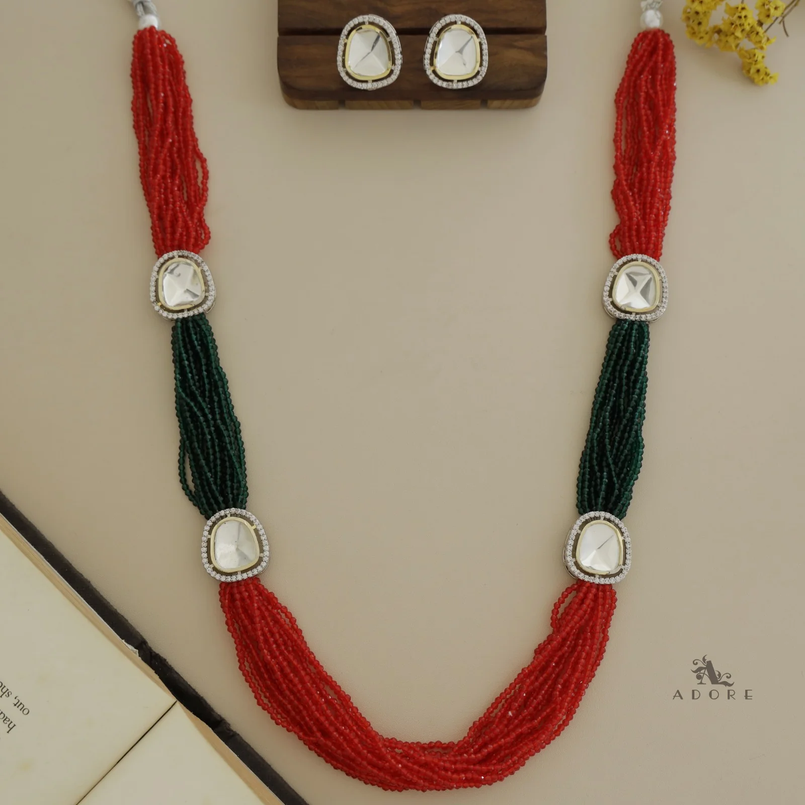 Nishtha Polki Kundan Neckpiece With Earring - Image 12