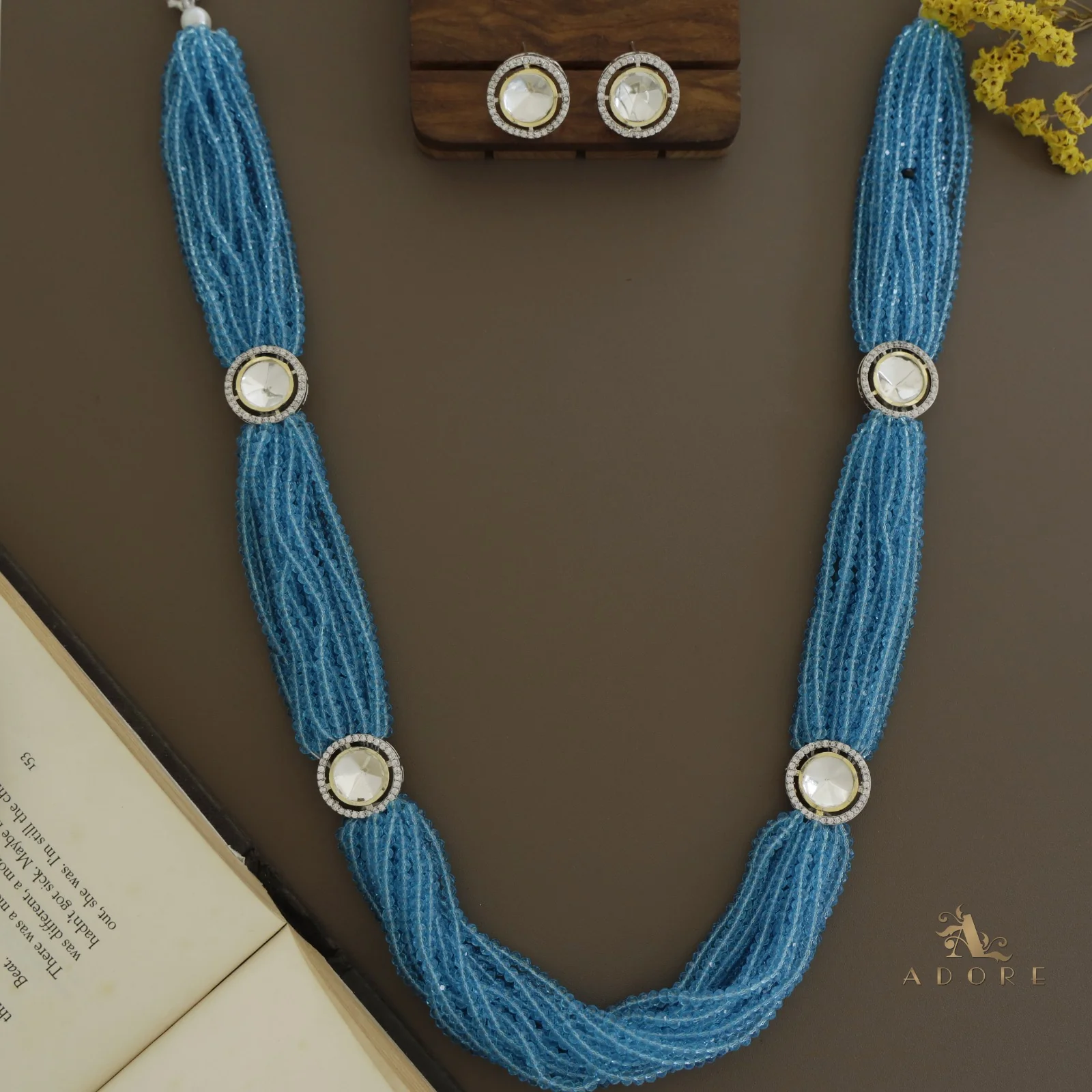 Nishtha Polki Kundan Neckpiece With Earring - Image 13