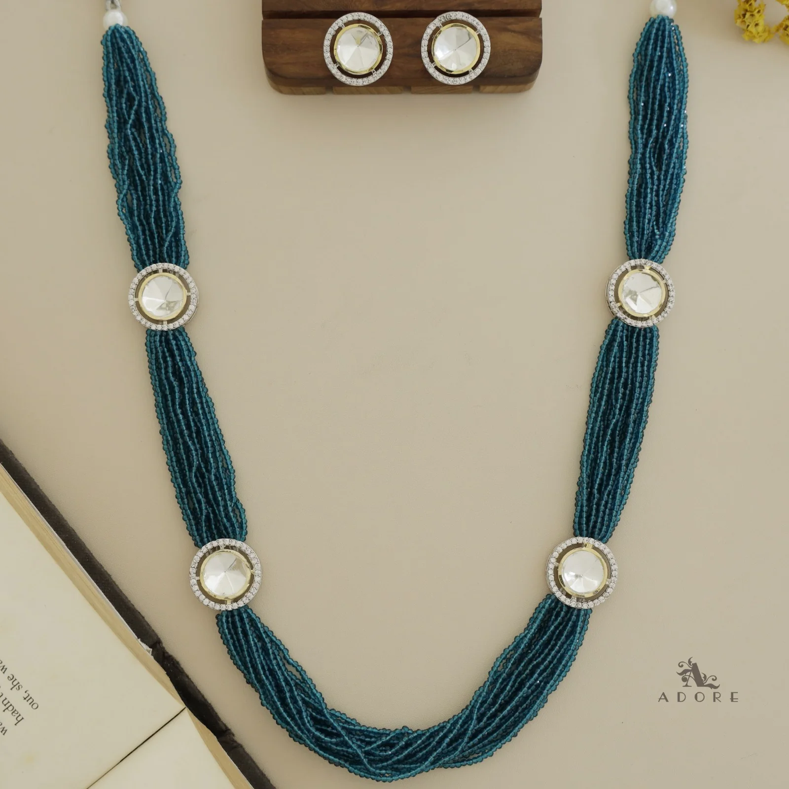 Nishtha Polki Kundan Neckpiece With Earring - Image 14