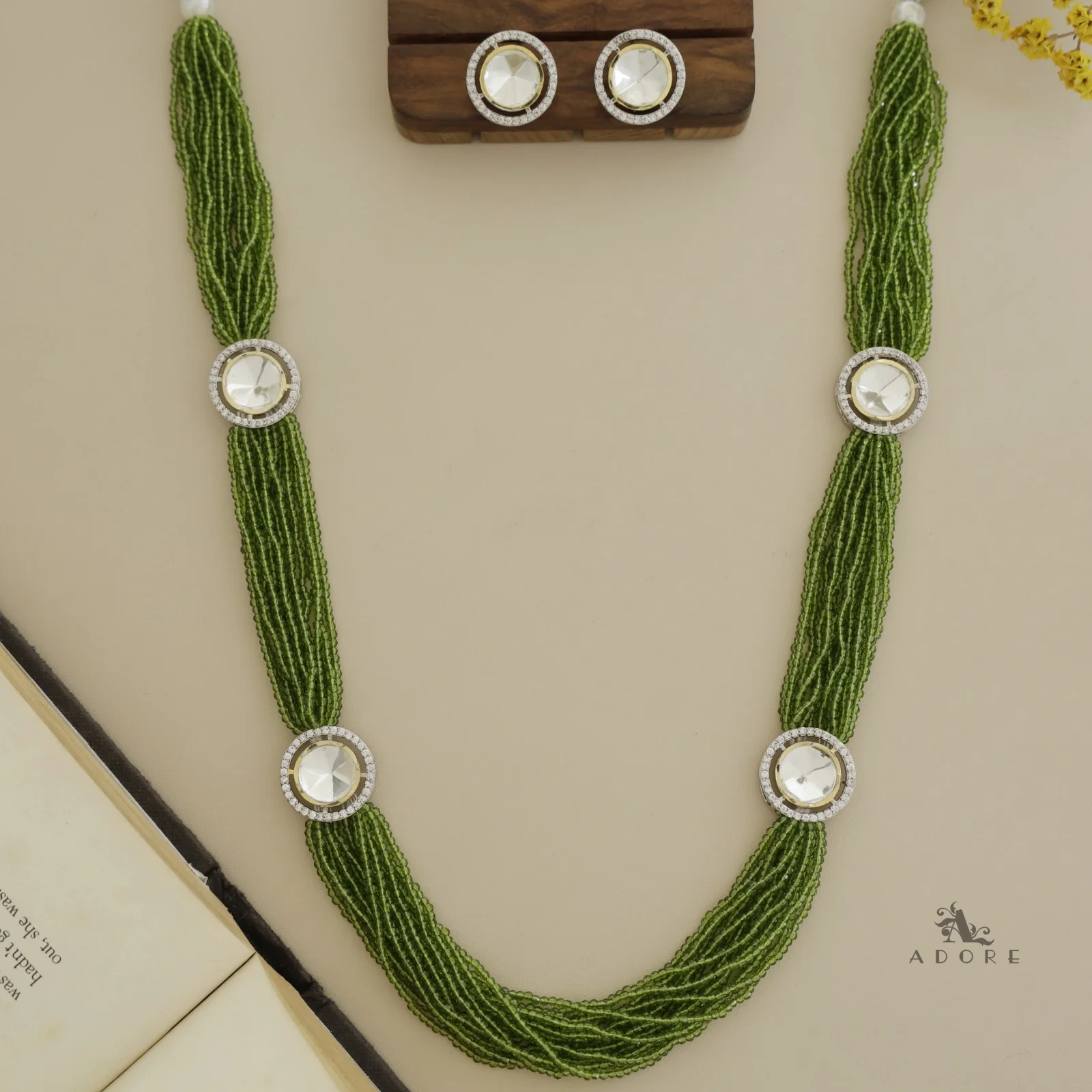 Nishtha Polki Kundan Neckpiece With Earring - Image 15