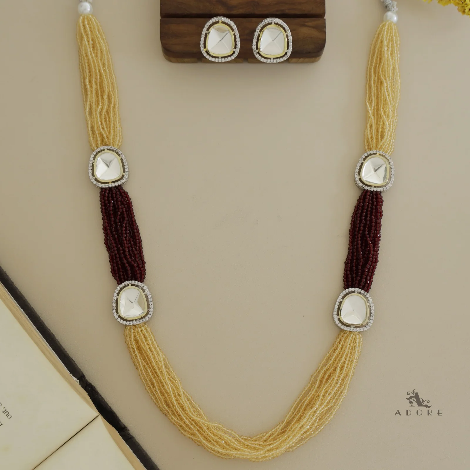 Nishtha Polki Kundan Neckpiece With Earring - Image 16