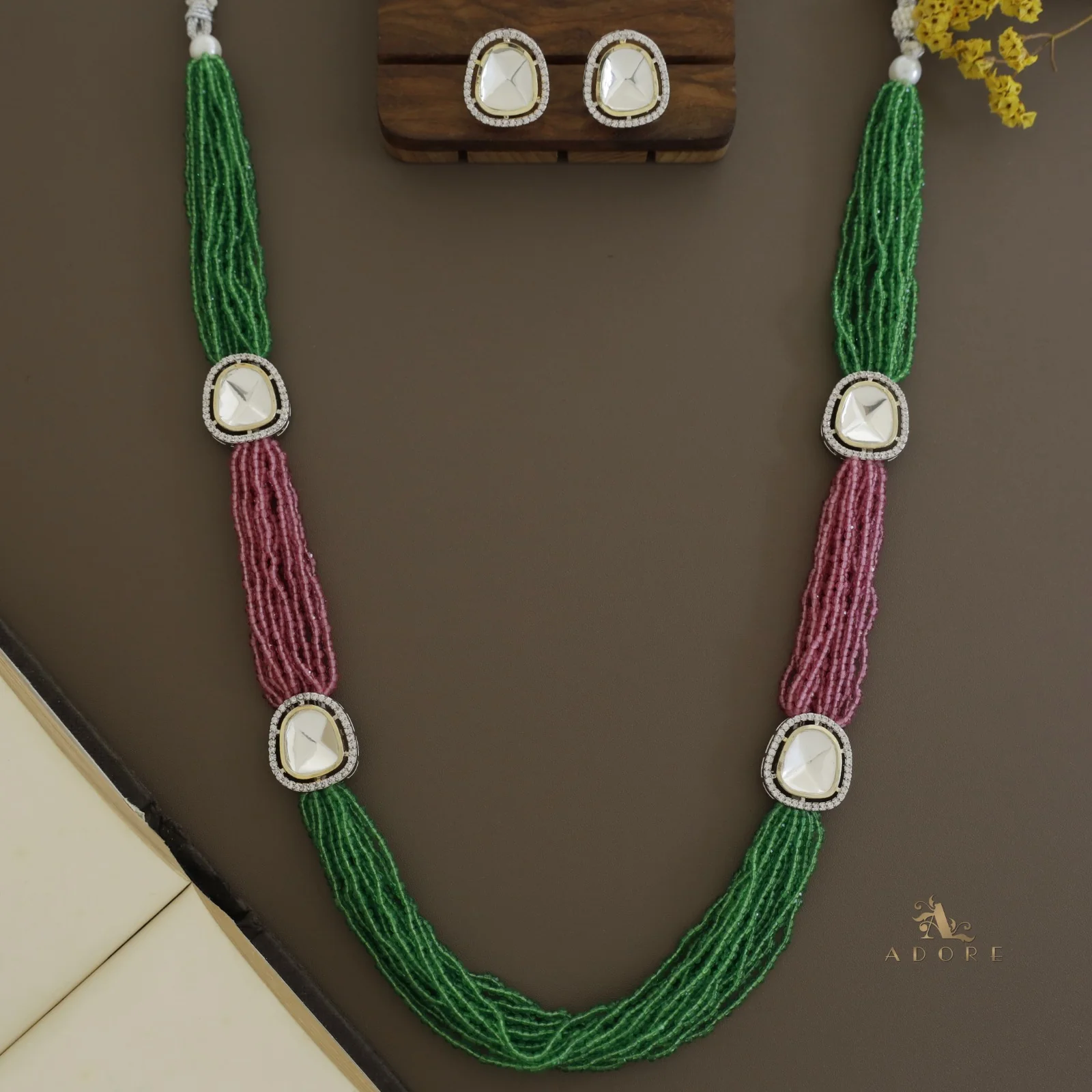 Nishtha Polki Kundan Neckpiece With Earring - Image 17