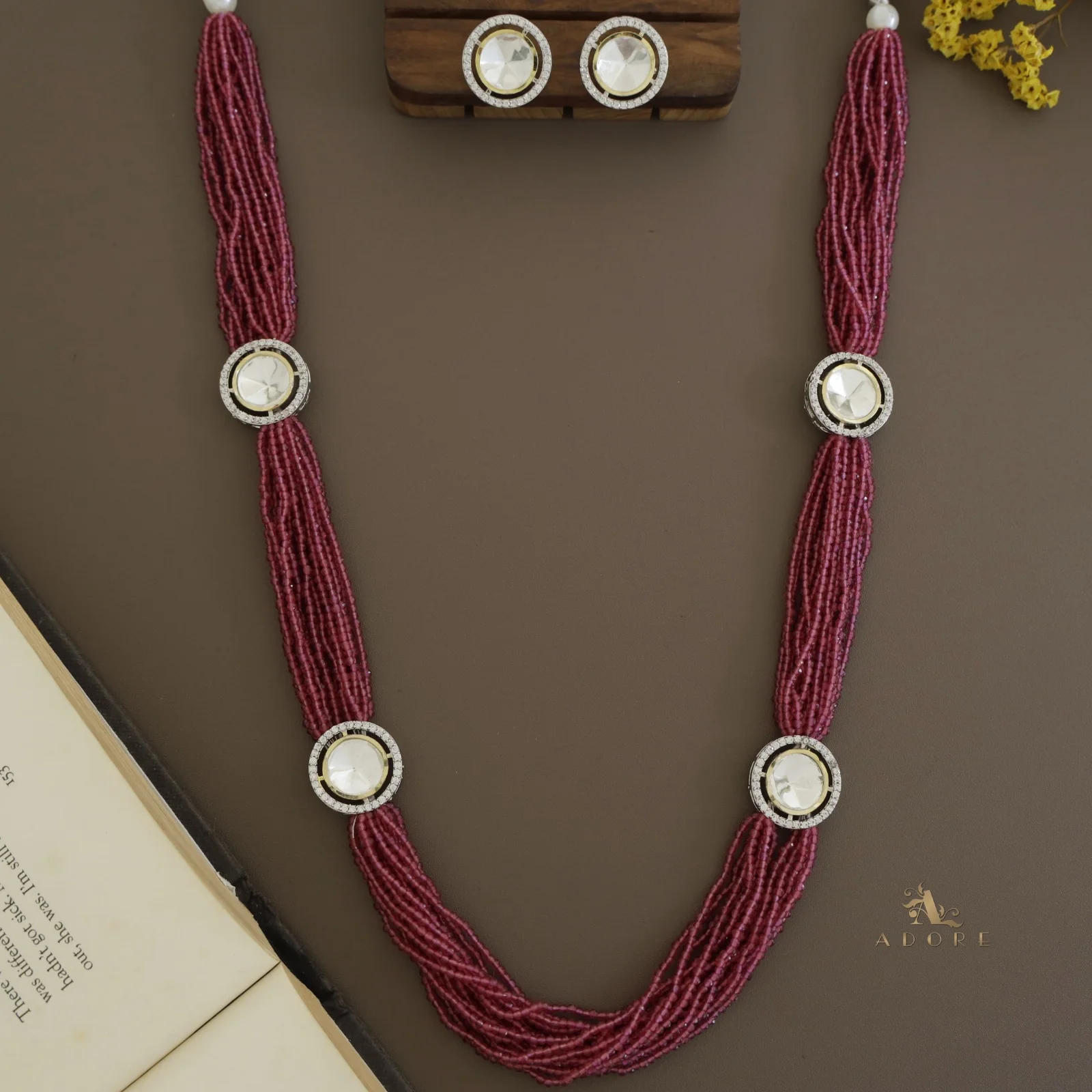 Nishtha Polki Kundan Neckpiece With Earring - Image 18
