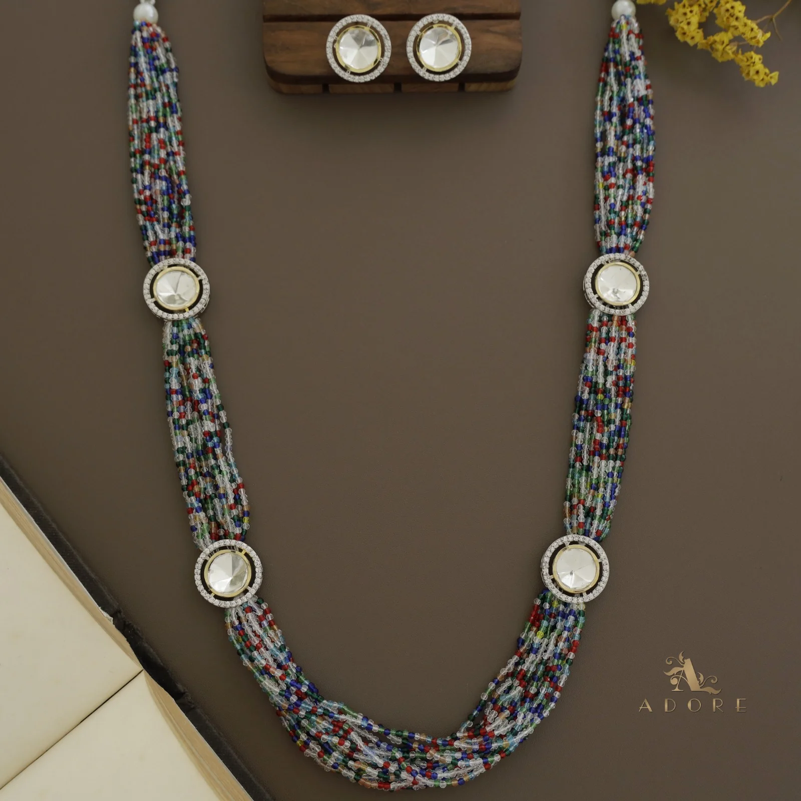 Nishtha Polki Kundan Neckpiece With Earring - Image 19