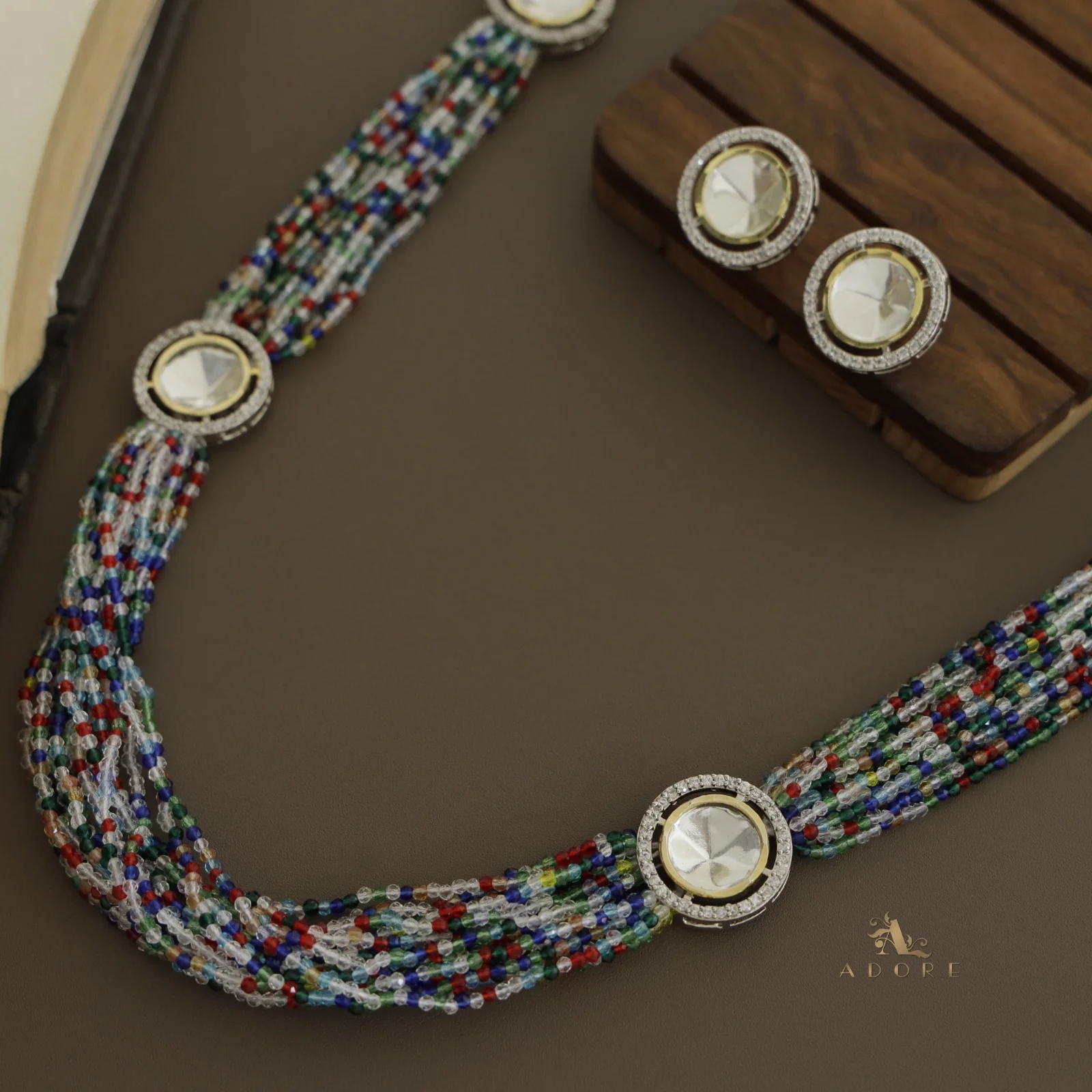 Nishtha Polki Kundan Neckpiece With Earring - Image 20