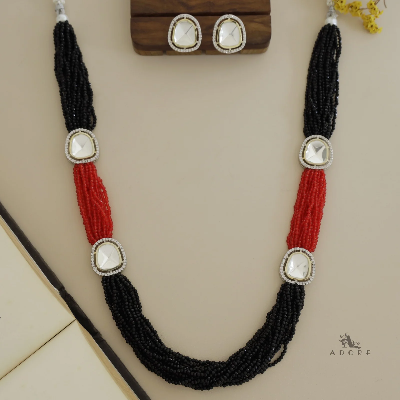 Nishtha Polki Kundan Neckpiece With Earring - Image 5