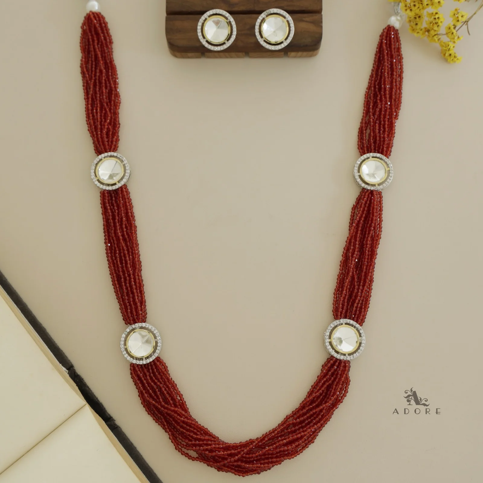 Nishtha Polki Kundan Neckpiece With Earring - Image 6