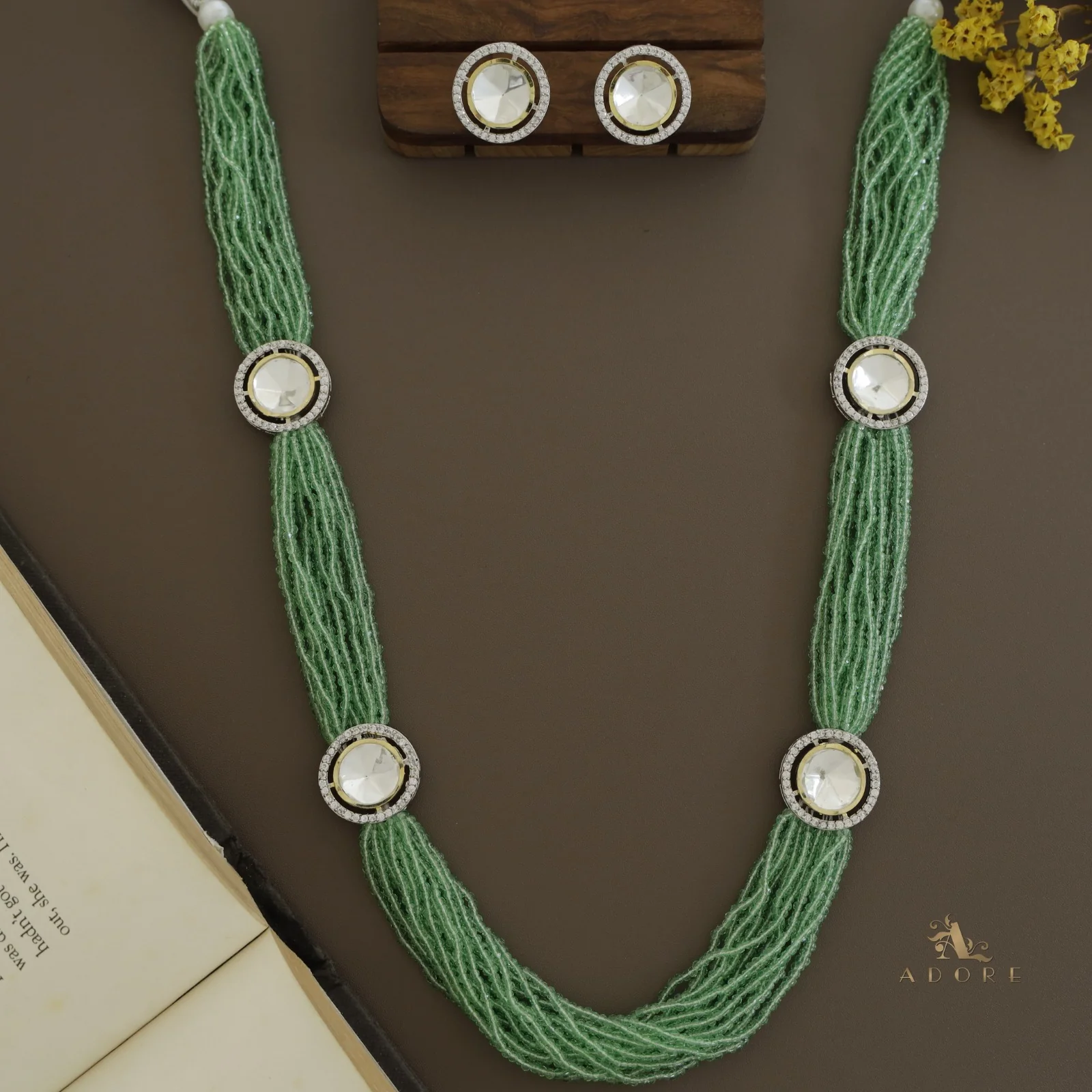 Nishtha Polki Kundan Neckpiece With Earring - Image 7
