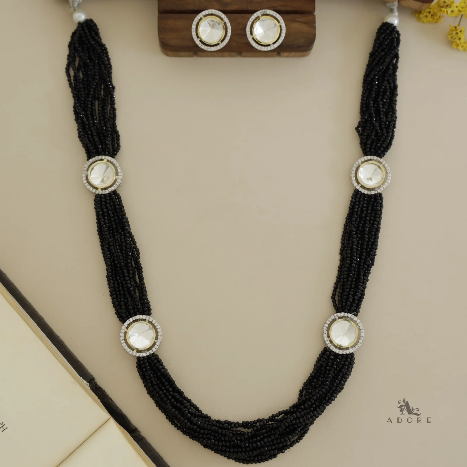 Nishtha Polki Kundan Neckpiece With Earring - Image 8