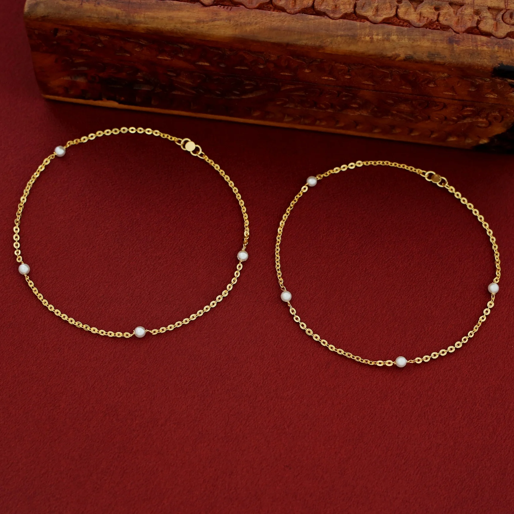 Nitya Tetra Pearl Anklet - Image 3