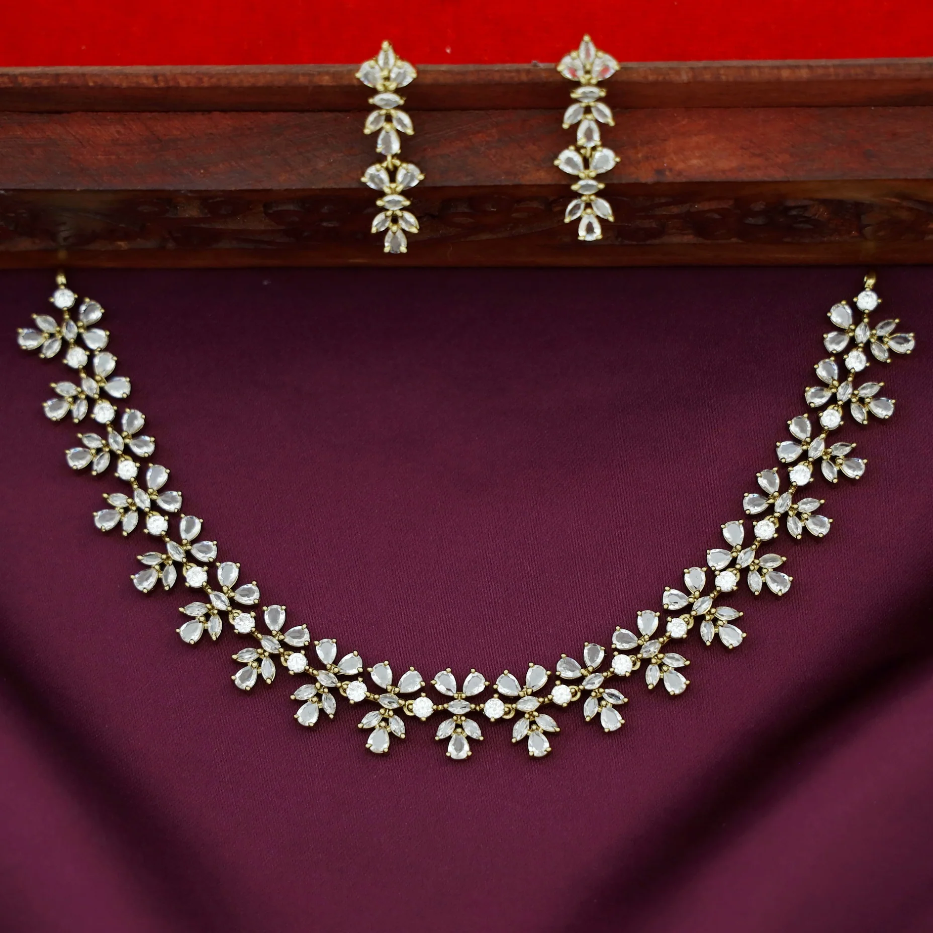 Nivedhya Mini Short Neckpiece With Earring - Image 4