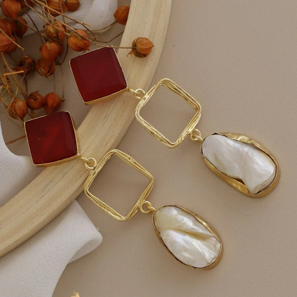 Niya Raw Stone Diamondina Baroque Earring - Image 15