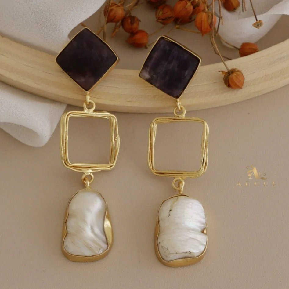 Niya Raw Stone Diamondina Baroque Earring - Image 16