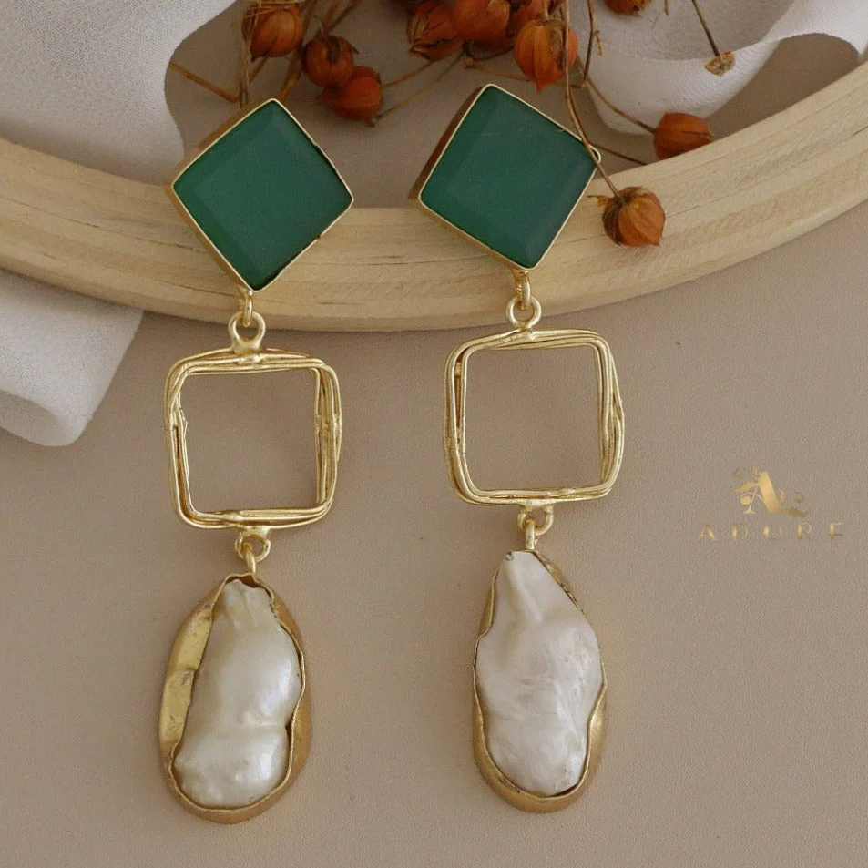 Niya Raw Stone Diamondina Baroque Earring - Image 4