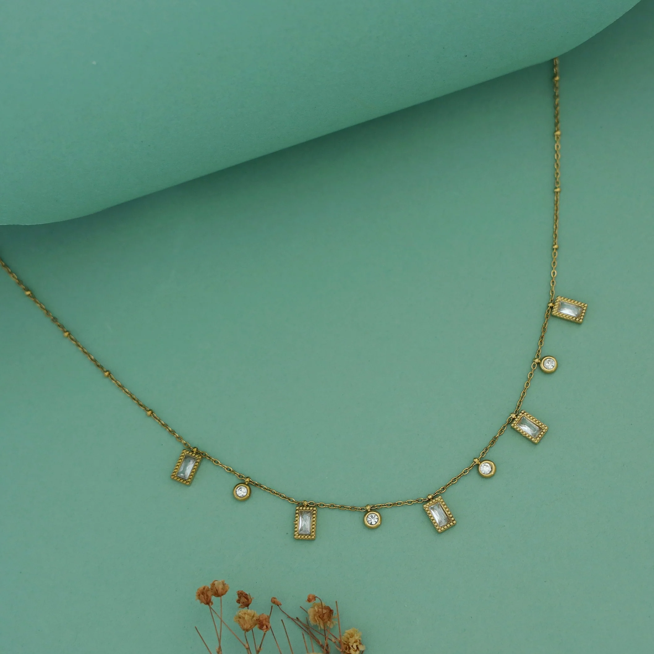 Noelle Rectangle Mini Round Neckpiece - Image 2