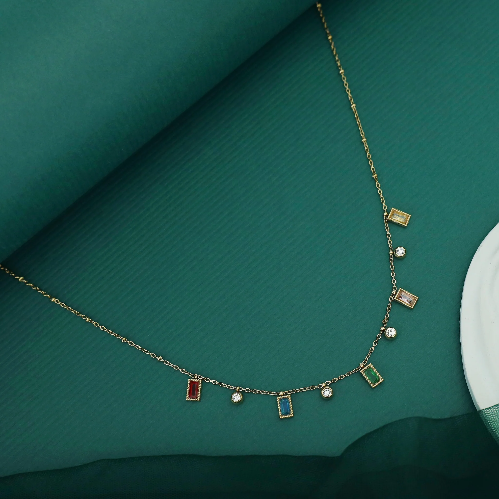 Noelle Rectangle Mini Round Neckpiece - Image 3