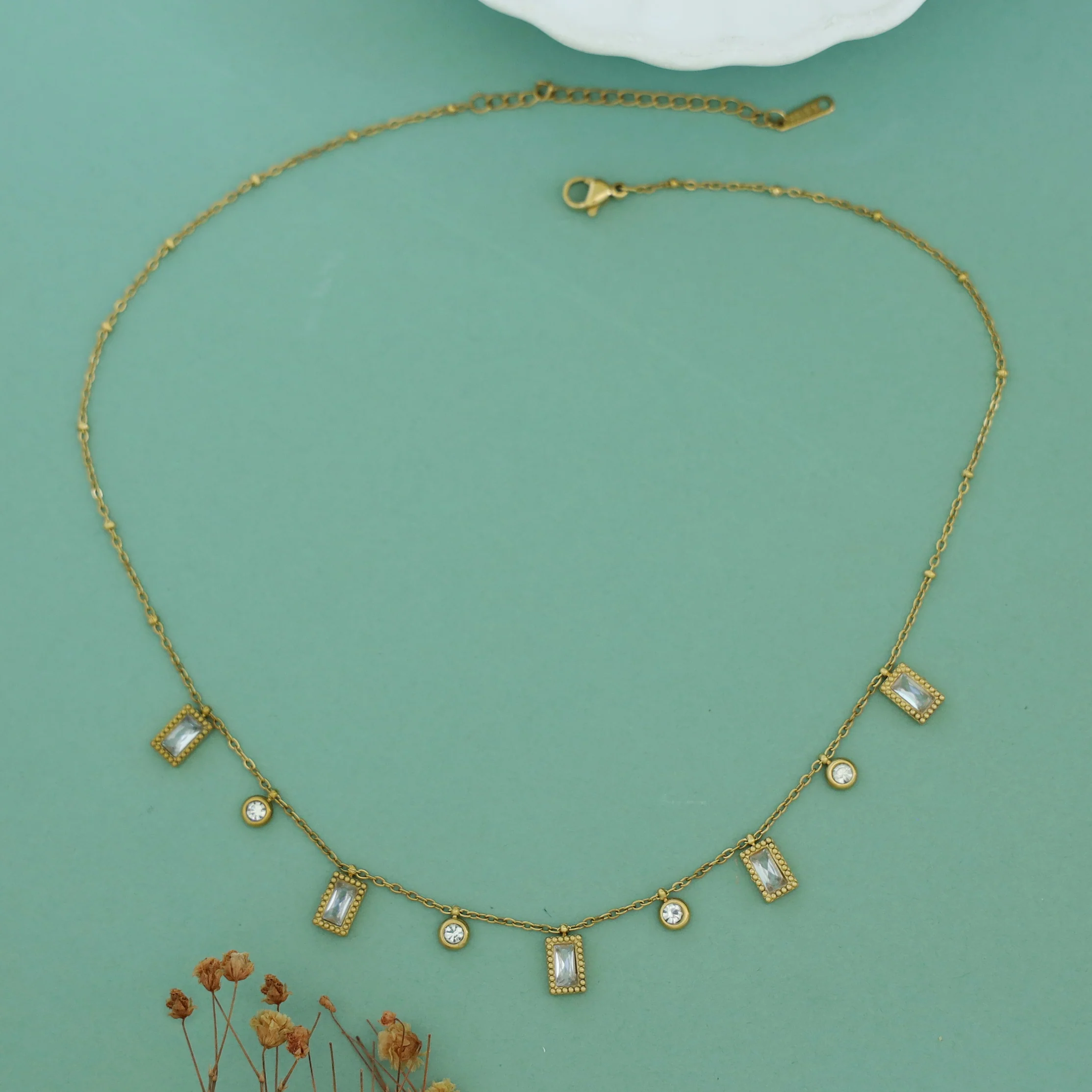 Noelle Rectangle Mini Round Neckpiece - Image 6